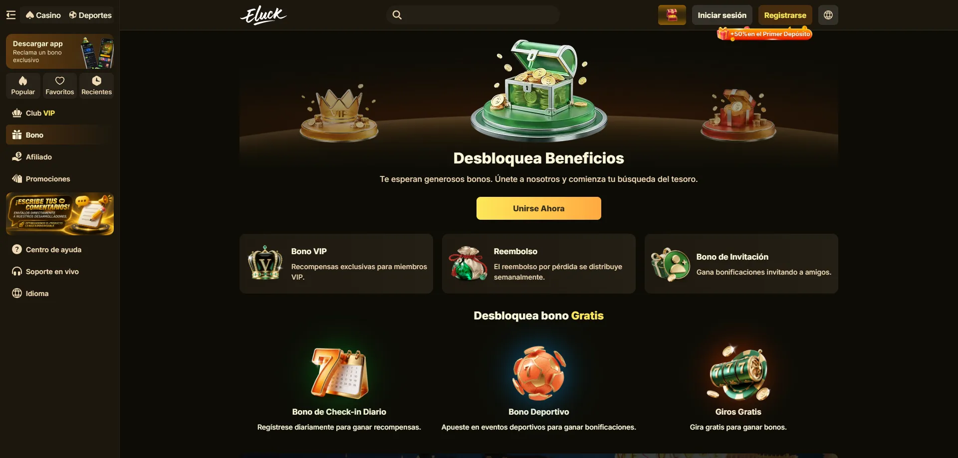 Código promocional Eluck Casino 2026 — activa tu bono de bienvenida