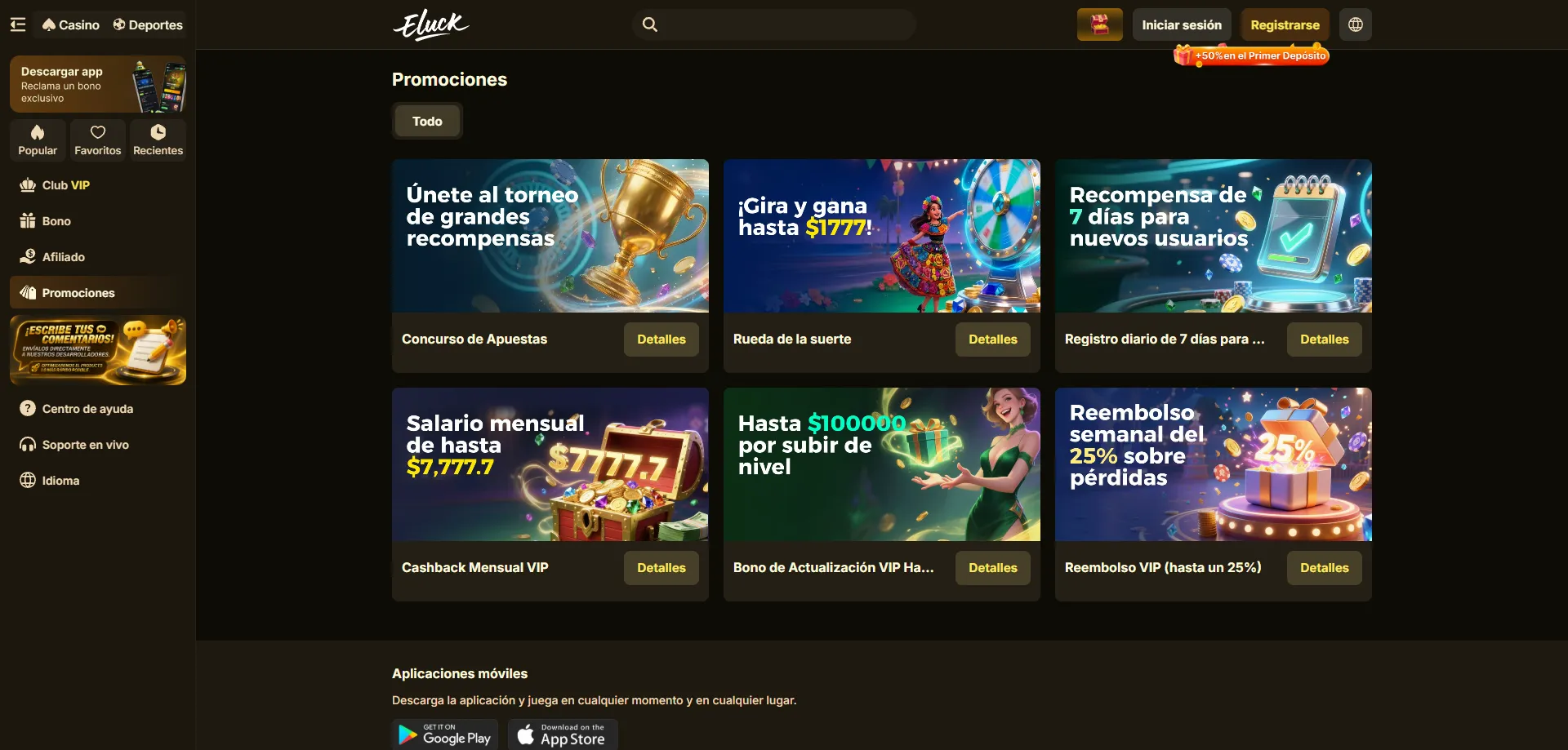 Eluck Casino bono de bienvenida y promociones exclusivas para jugadores