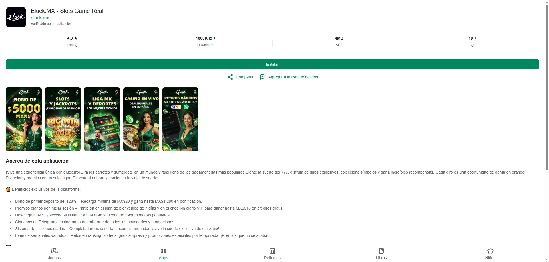 Descarga la app de Eluck Casino para iOS y Android — juega desde cualquier lugar