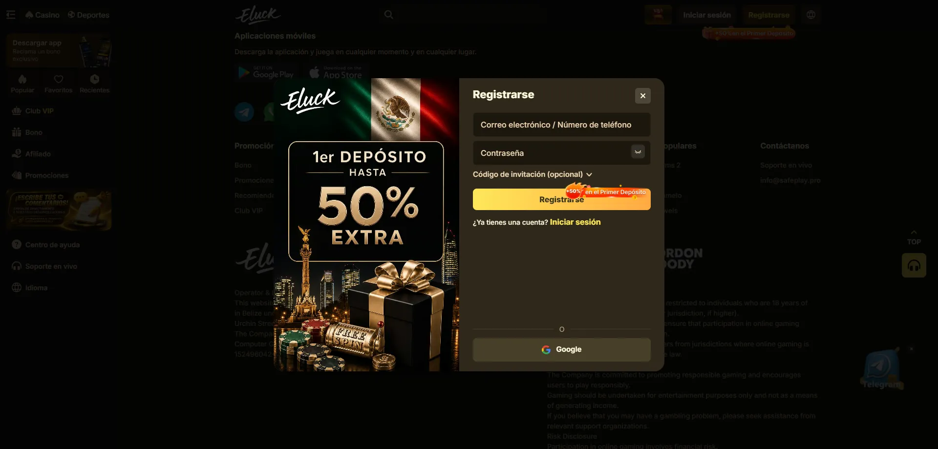 Proceso de registro en Eluck Casino paso a paso para nuevos jugadores